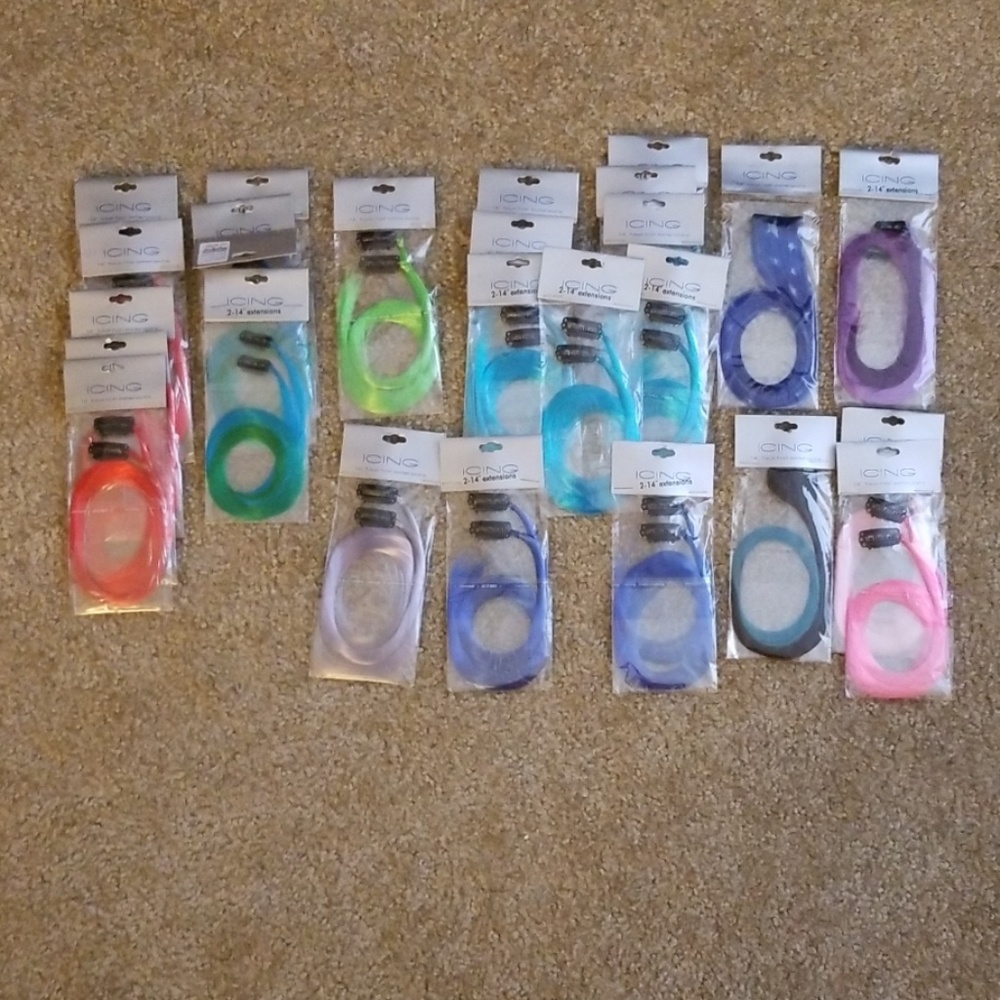 Lot of faux hair extensions